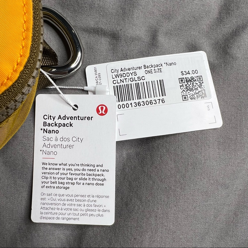 Lululemon City Adventurer Backpack Nano Mini NWT Clementine Gold Spice - Picture 15 of 16